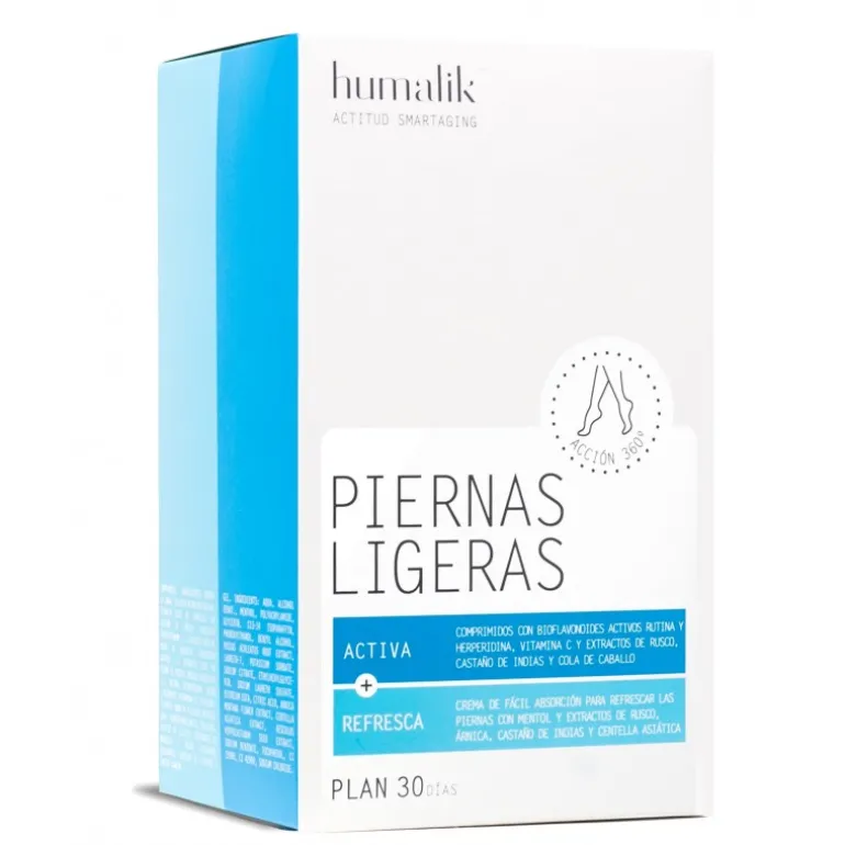 PIERNAS LIGERAS 30 DÍAS 60 COMPRIMIDOS + 250 ML GEL