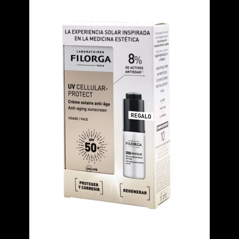Set Crema Solar Antiedad Uv Cell Face + Ncef Serum